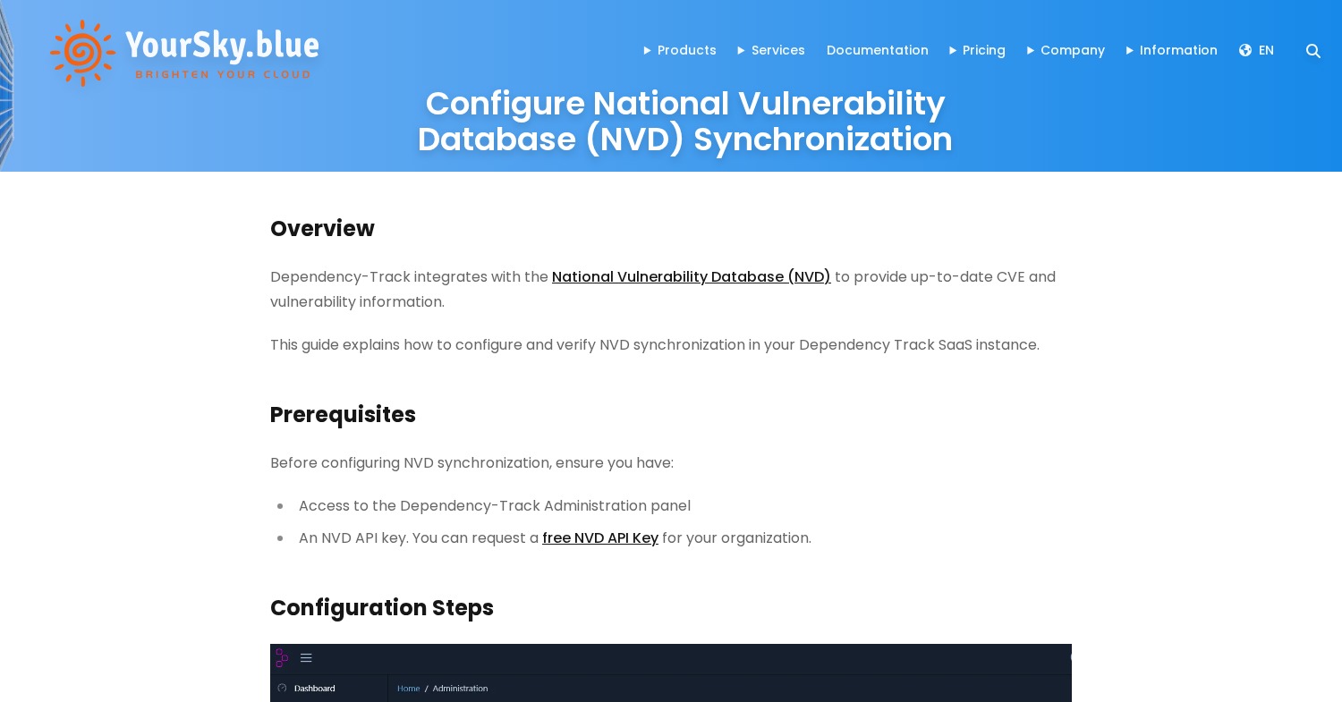 Nvd Api Configure National Vulnerability Database (NVD) Synchronization