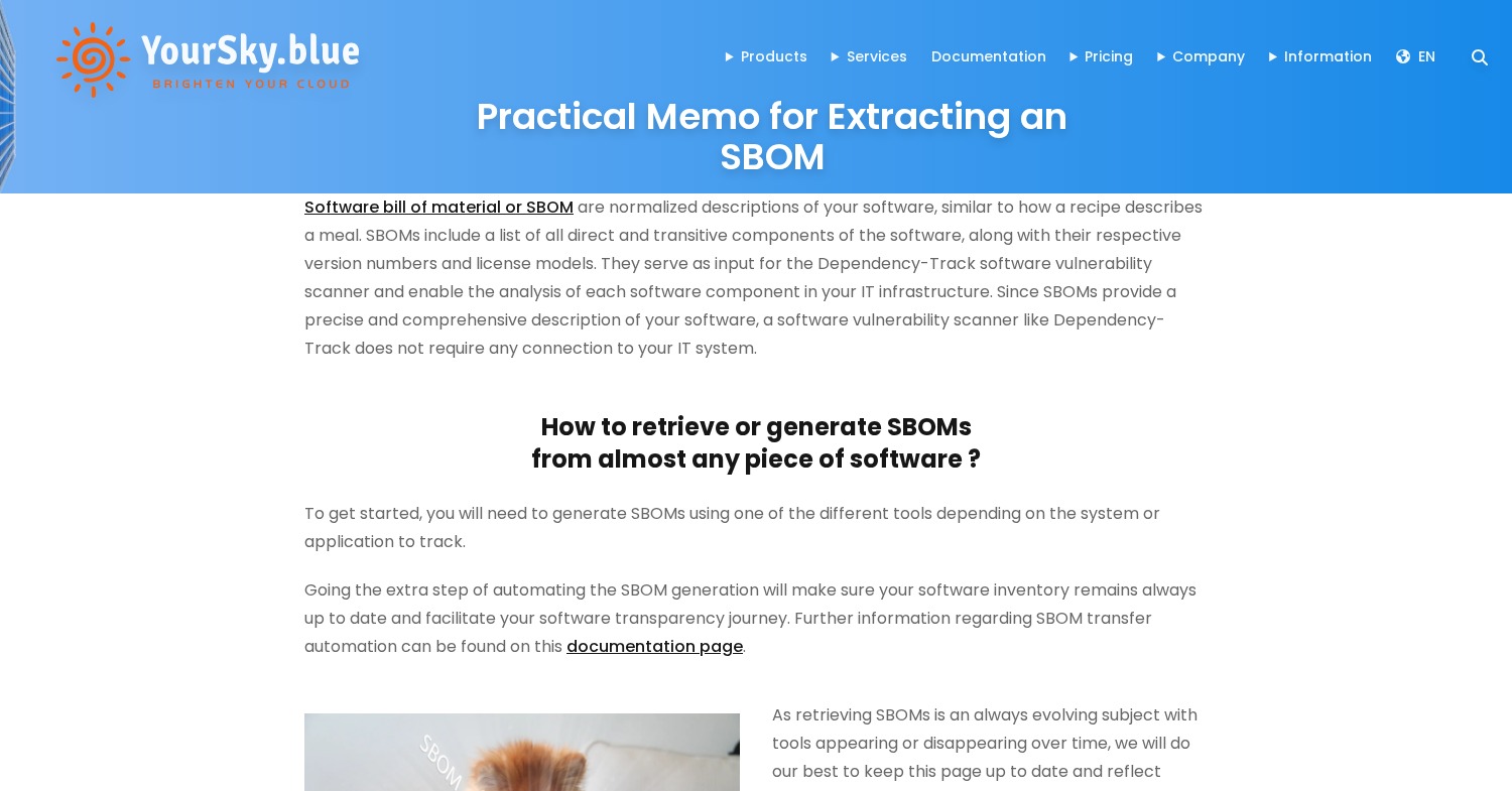 Sbmon Example Practical Memo for Extracting an SBOM